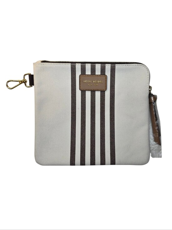 henri bendel Handbags - Henri Bendel Small White Canvas Pouch Wristlet Bag Travel Luggage Accessories